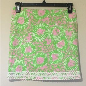 Lilly Pulitzer Skirt Sunnyside Lion Pink Green